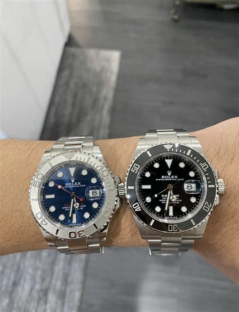 rolex yachtmaster platinum vs submariner|rolex yacht master submariner.